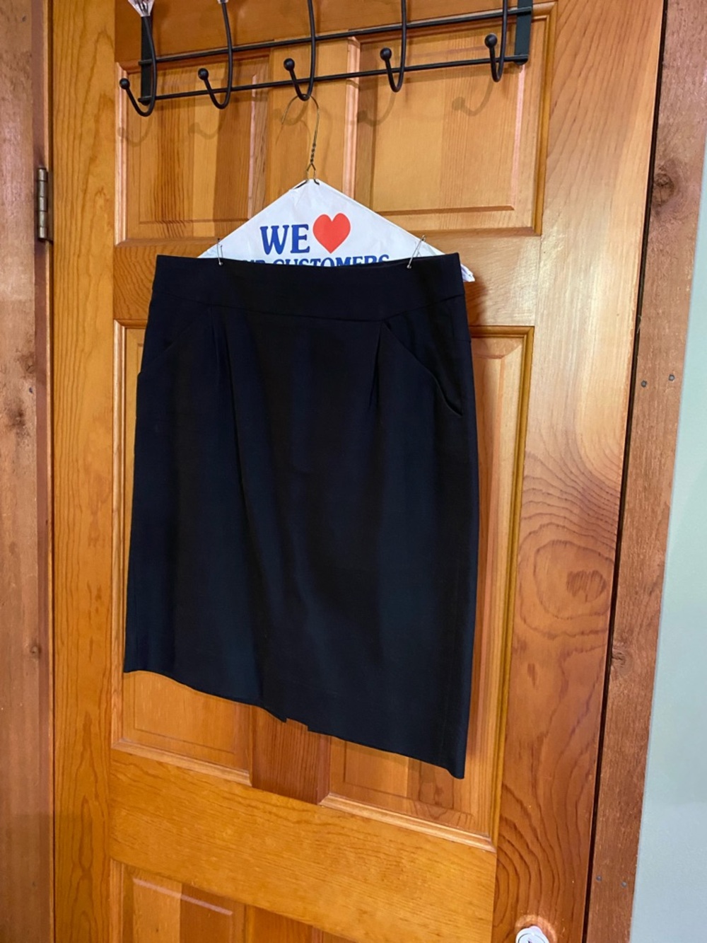 J. Crew Factory Black Pencil Skirt with Subtle Pleats